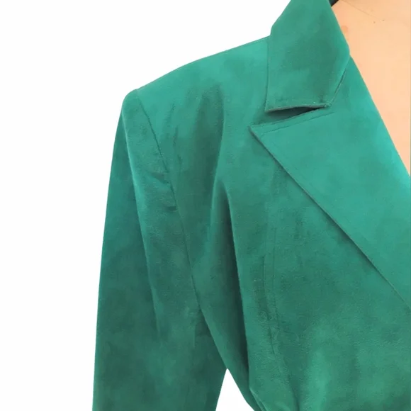 Ultra Suede Vintage Trench Jacket With Belt - Picture 4 of 7